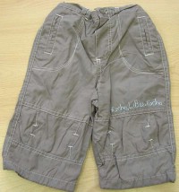 Hnědé oteplené plátěné kalhoty s nápisem zn. Rocha