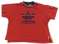 Červeno-tmavomodré tričko s logem zn. Adidas