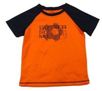 Neonově oranžovo-tmavomodré sportovní tričko s nápisem zn. Topolino 