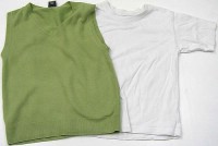 Set - Zelená vesta + bílé tričko zn. Next