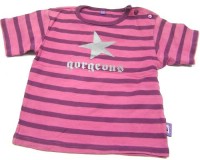 Růžovo-fialové pruhované tričko s hvězdičkou