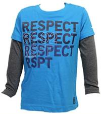 Outlet - Modro-šedé triko s nápisem zn. Respect 