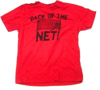 Červené tričko s černým potiskem  - vel. 140 cm