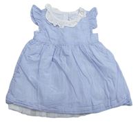 Modro-bílé pruhované šaty s límečkem zn. M&S