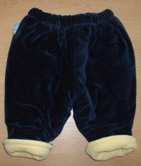 Tmavomodré sametové zateplené kalhoty - nové