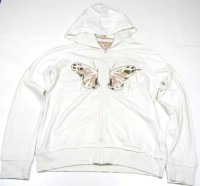 Smetanová propínací mikinka s motýlkem a kapucí zn. Marks&Spencer vel. 164 cm