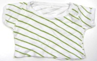 Bílo-zelené proužkované tričko