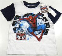 Outlet - Bílo-modré tričko se Spidermanem zn. Marvel 
