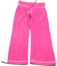 Růžové sametové kalhoty s motýlkem zn. Bhs