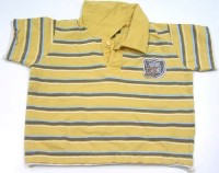 Žluto-modro-hnědé pruhované tričko s číslem zn.Minoti