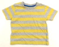 Šedo-žluté pruhované tričko zn.F&F 