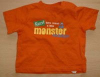 Oranžové tričko s nápisem zn. Mothercare