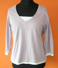 Dámské fialovo-bílé triko