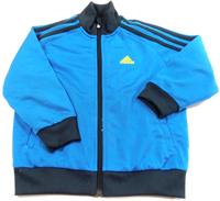 Modrá sportovní propínací mikina s logem zn. Adidas