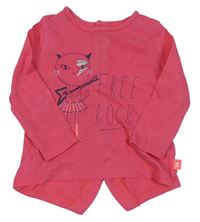 Růžové triko s kočičkou a nápisy zn. Billieblush 