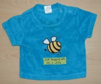 Tyrkysové froté tričko se včeličkou