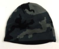 Černo-army šedá oboustranná čepice 