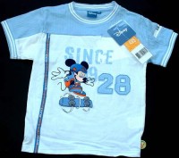 Outlet - Světlemodro-bílé tričko s Mickeym zn. Disney