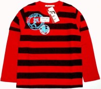 Outlet - červeno-černé pruhované triko vel. 10 let/140 cm