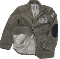 Hnědý manžestrový jarní kabátek s číslem zn. H&M
