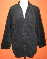 Dámský černý manžestrový kabátek