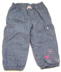 Outlet - Tmavomodré riflové lehké kalhoty s obrázkem zn. TU