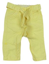 Žluté chino plátěné rolovací kalhoty s páskem zn. C&A
