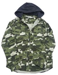 Army košilová bunda s teplákovou kapucí zn. M&S