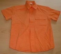 Oranžová kostkovaná košile zn. Bhs