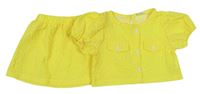 2 set - Žlutá vzorovaná crop halenka + sukně zn. Shein