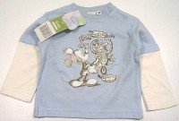 Outlet - Světlemodro-smetanové triko s Mickeym zn. Disney