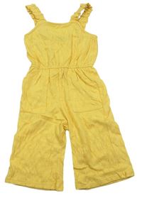Žlutý vzorovaný culottes kalhotový overal zn. Primark 