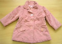 Růžový sametovo/riflový zateplený kabátek
