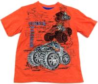 Outlet - Oranžové tričko s auty zn. Duck&Dodge