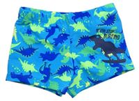 Tyrkysovo-zeleno-modré nohavičkové plavky s dinosaury zn. Kiki&Koko