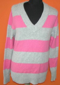Dámský šedo-růžový svetr