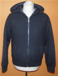 Pánský šedý propínací zateplený svetr s kapucí 