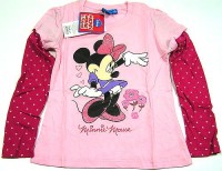 Outlet - Růžovo-tmavorůžové triko s Minnie zn. Disney