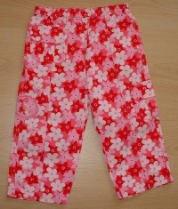 Růžové riflové kalhoty s kytičkami zn. Cherokee