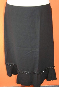 Dámská černá lněná sukně s korálky zn. Bhs vel. 48