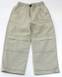 Béžové šusťákové kalhoty