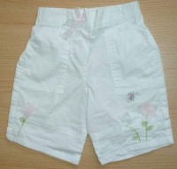 Bílé plátěné capri kalhoty s kytičkami zn. Target