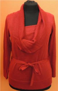 Dámský červený svetr s rolákem vel. XL