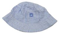 Bílo-modrý pruhovaný plátěný klobouk zn. George