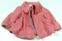 Růžový fleecový oteplený kabátek s límečkem zn. Next