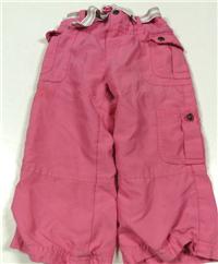 Světlerůžové šusťákové oteplené kalhoty s páskem zn. Early days