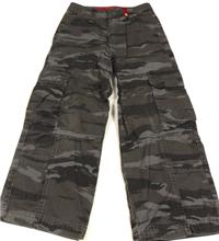 Tmavošedé army riflové kalhoty s kapsami zn. Marks&Spencer