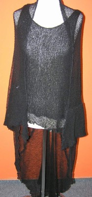 Dámský černý pletený top se svetříkem