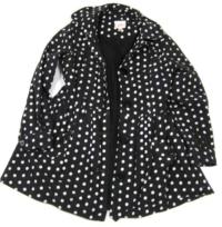 Černý puntíkový plátěný oteplený kabátek