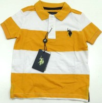 Outlet - Žluto-bílé pruhované tričko s límečkem zn. Ralph Lauren